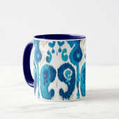 Paisley Ikat-Mok met blauw handvat Mok (Voorkant links)