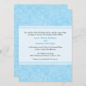 Paisley Impression in Blue Wedding Invitation Kaart (Voorkant / Achterkant)