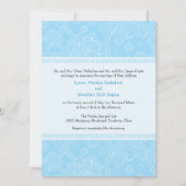 Paisley Impression in Blue Wedding Invitation Kaart (Voorkant)