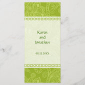 Paisley Impression in Green Menu Rack Kaart (Achterkant)