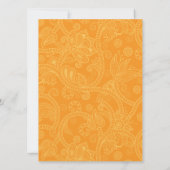 Paisley Impression in Oranje Wedding Invitation Kaart (Achterkant)