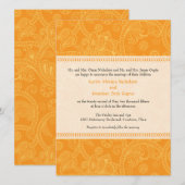 Paisley Impression in Oranje Wedding Invitation Kaart (Voorkant / Achterkant)
