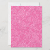 Paisley Impression in Pink Wedding Invitation Kaart (Achterkant)
