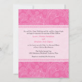 Paisley Impression in Pink Wedding Invitation Kaart (Voorkant)