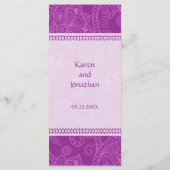 Paisley Impression in Violet Menu Rack Kaart (Achterkant)