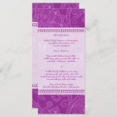 Paisley Impression in Violet Menu Rack Kaart (Voorkant / Achterkant)