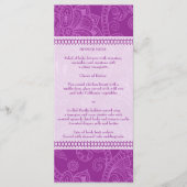 Paisley Impression in Violet Menu Rack Kaart (Voorkant)