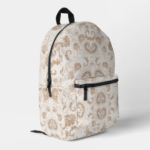Paisley in Beige Esthetische Modern Tan Brown Bedrukte Rugzak