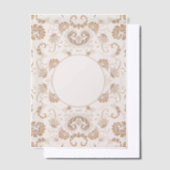 Paisley in Beige Esthetische Modern Tan Brown Circ Vellum Uitnodigingen (Offset)