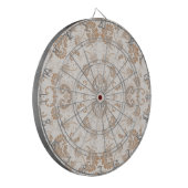 Paisley in Beige Esthetische Modern Tan Brown Dartbord (Voorkant Links)
