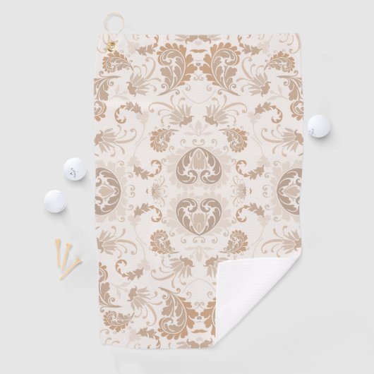 Paisley in Beige Esthetische Modern Tan Brown Golfhanddoek (Insitu)