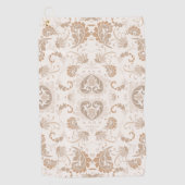 Paisley in Beige Esthetische Modern Tan Brown Golfhanddoek (Voorkant)