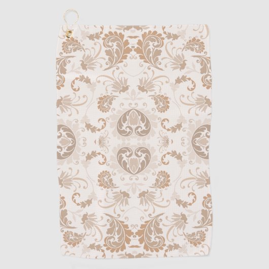 Paisley in Beige Esthetische Modern Tan Brown Golfhanddoek (Voorkant)