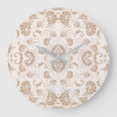 Paisley in Beige Esthetische Modern Tan Brown Grote Klok (Voorkant)