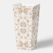 Paisley in Beige Esthetische Modern Tan Brown Init Bedankdoosjes (Achterkant)