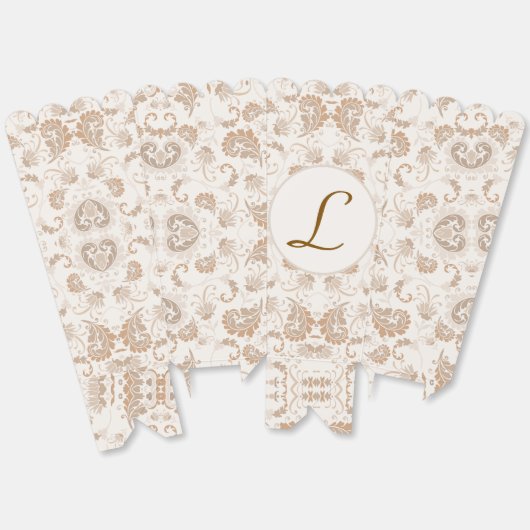 Paisley in Beige Esthetische Modern Tan Brown Init Bedankdoosjes (Ongevouwen)