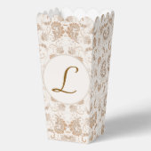 Paisley in Beige Esthetische Modern Tan Brown Init Bedankdoosjes (Voorkant)