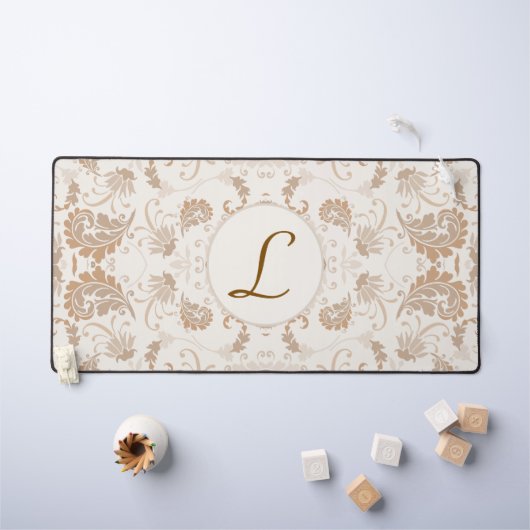 Paisley in Beige Esthetische Modern Tan Brown Init Bureaumat (Kindertafel)