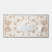 Paisley in Beige Esthetische Modern Tan Brown Init Bureaumat (Keyboard & Muis)