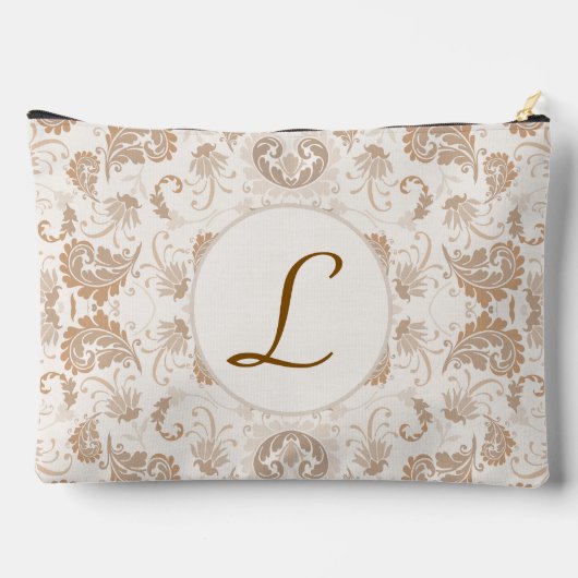 Paisley in Beige Esthetische Modern Tan Brown Init Etui (Achterkant)
