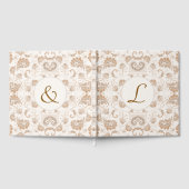 Paisley in Beige Esthetische Modern Tan Brown Init Gastenboek (Volledig)