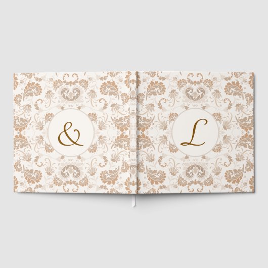 Paisley in Beige Esthetische Modern Tan Brown Init Gastenboek (Volledig)