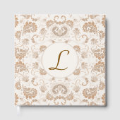 Paisley in Beige Esthetische Modern Tan Brown Init Gastenboek (Voorkant)