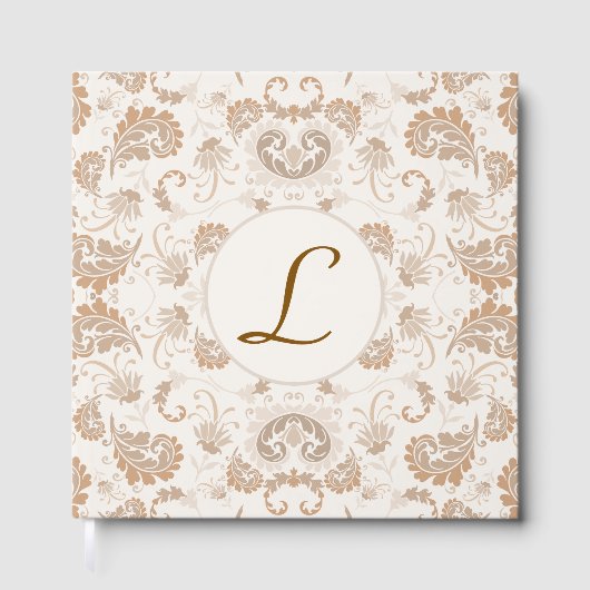 Paisley in Beige Esthetische Modern Tan Brown Init Gastenboek (Voorkant)
