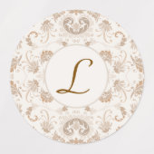 Paisley in Beige Esthetische Modern Tan Brown Init Labels (Design 2)