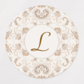 Paisley in Beige Esthetische Modern Tan Brown Init Labels (Design 1)