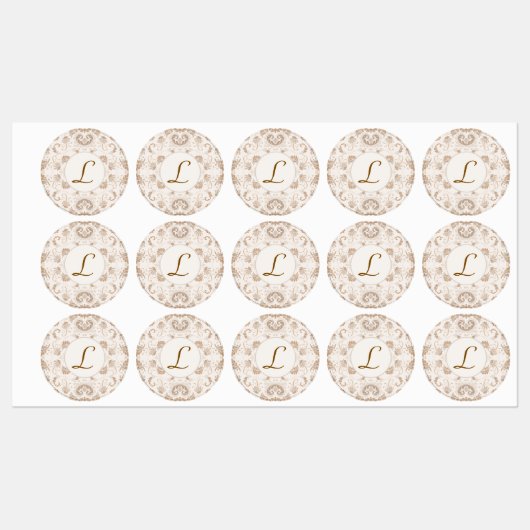 Paisley in Beige Esthetische Modern Tan Brown Init Labels (Vel)