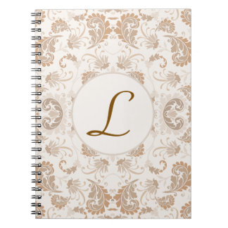 Paisley in Beige Esthetische Modern Tan Brown Init Notitieboek