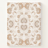 Paisley in Beige Esthetische Modern Tan Brown Init Notitieboek (Achterkant)