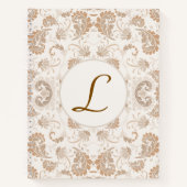 Paisley in Beige Esthetische Modern Tan Brown Init Notitieboek (Voorkant)