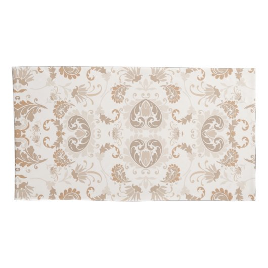 Paisley in Beige Esthetische Modern Tan Brown Kussensloop (Achterkant-Rechts)