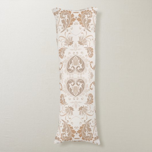 Paisley in Beige Esthetische Modern Tan Brown Lichaamskussen (Voorkant Verticaal)