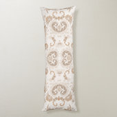 Paisley in Beige Esthetische Modern Tan Brown Lichaamskussen (Achterkant (Verticaal))