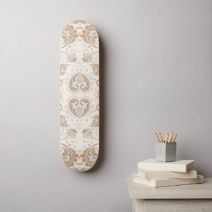 Paisley in Beige Esthetische Modern Tan Brown Persoonlijk Skateboard