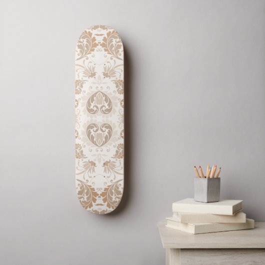Paisley in Beige Esthetische Modern Tan Brown Persoonlijk Skateboard (Muurkunst)