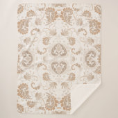 Paisley in Beige Esthetische Modern Tan Brown Sherpa Deken (Voorkant)