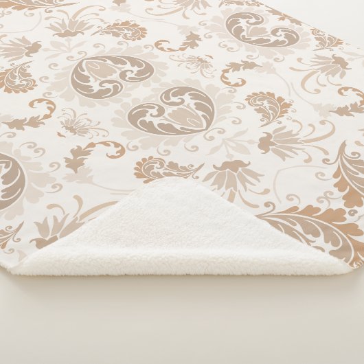 Paisley in Beige Esthetische Modern Tan Brown Sherpa Deken (3/4)