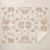 Paisley in Beige Esthetische Modern Tan Brown Sherpa Deken (Voorkant (horizontaal))