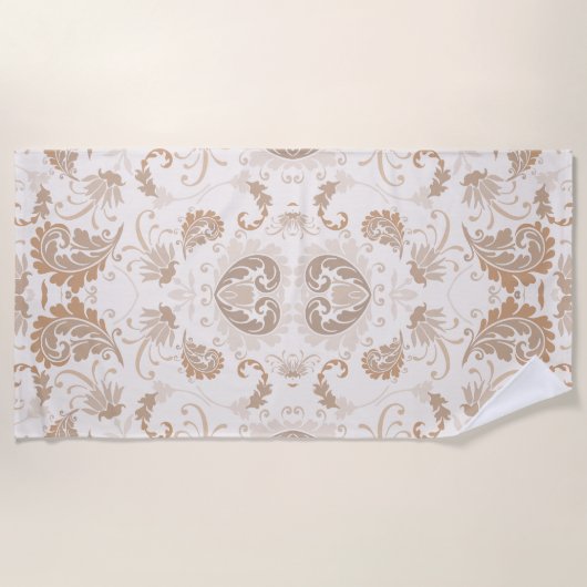 Paisley in Beige Esthetische Modern Tan Brown Strandlaken (Voorkant)