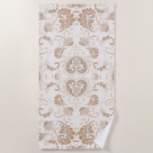 Paisley in Beige Esthetische Modern Tan Brown Strandlaken (Voorkant)