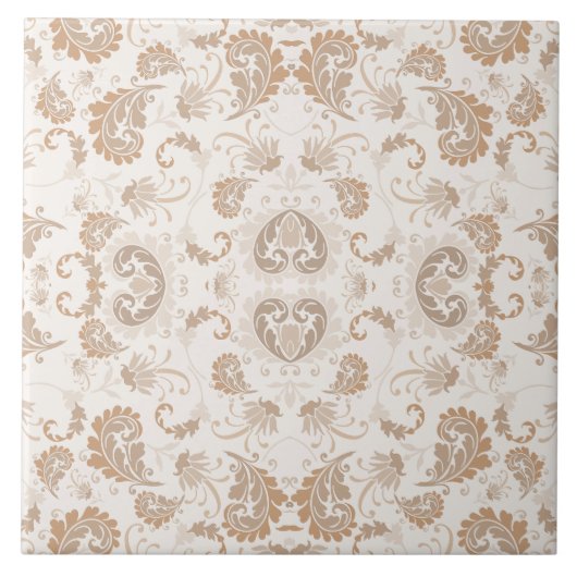 Paisley in Beige Esthetische Modern Tan Brown Tegeltje (Voorkant)