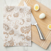 Paisley in Beige Esthetische Modern Tan Brown Theedoek (Quarter Fold)