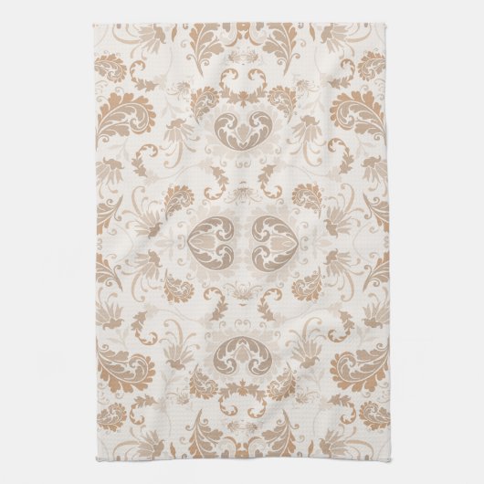 Paisley in Beige Esthetische Modern Tan Brown Theedoek (Verticaal)