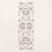Paisley in Beige Esthetische Modern Tan Brown Yogamat (Achterkant)