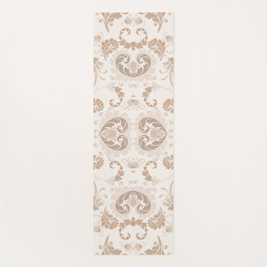Paisley in Beige Esthetische Modern Tan Brown Yogamat (Achterkant)