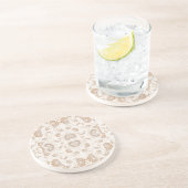 Paisley in Beige Esthetische Modern Tan Brown Zandsteen Onderzetter (Zijkant)